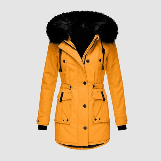 Women's Warm Winter Parka Coat - Hooded Faux Fur Lined