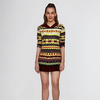 Women's Winter Knitted Dress - Long Sleeve Mini