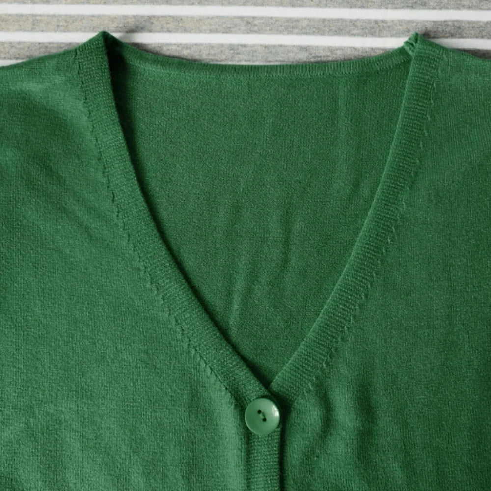 Women's Oversized Knit Cardigan - Long Sleeve Button Up