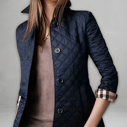 Womne's Lightweight Puffer Quilted Jacket Diamond Stitch Design