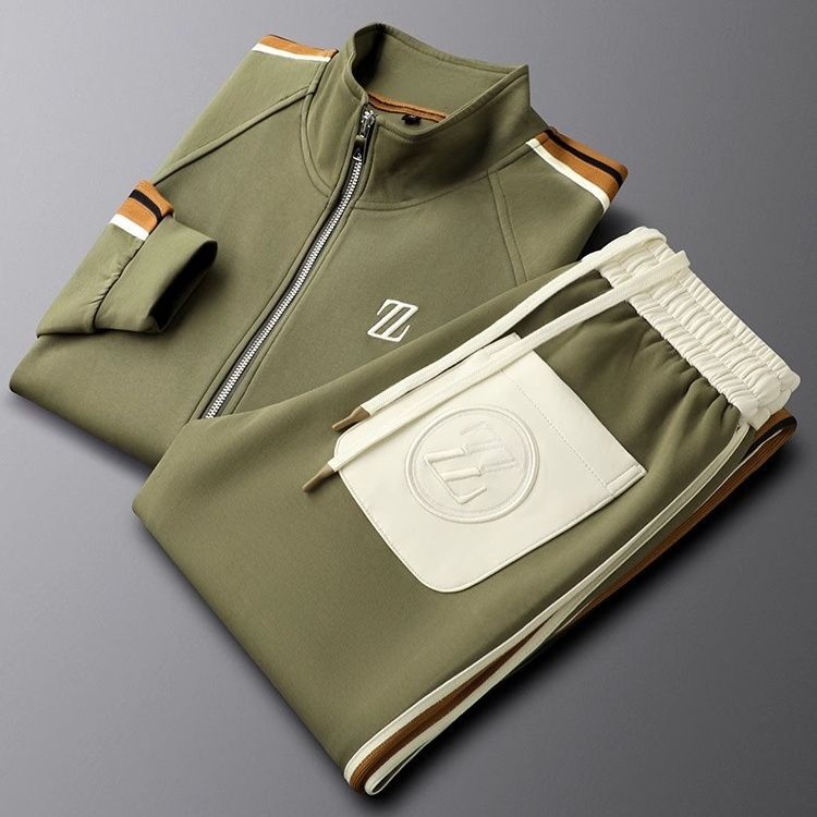 Men's Two Piece Athletic Pants And Top Set | Sporty Stripes