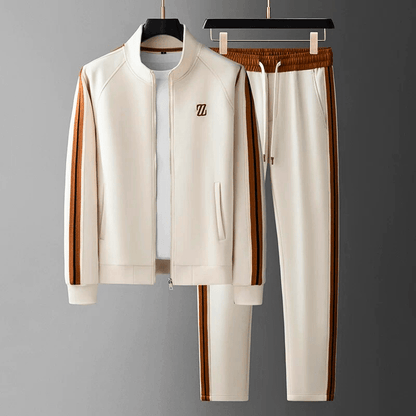 Men's Two Piece Athletic Pants And Top Set | Sporty Stripes