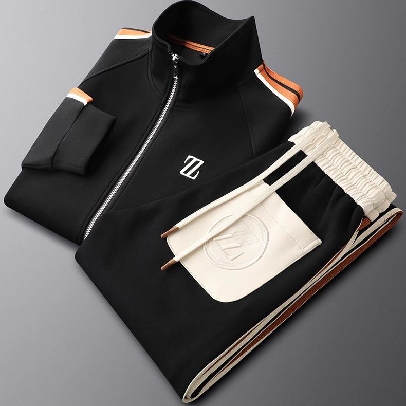 Men's Two Piece Athletic Pants And Top Set | Sporty Stripes