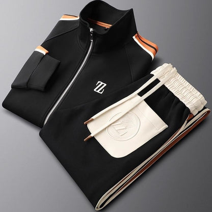 Men's Two Piece Athletic Pants And Top Set | Sporty Stripes