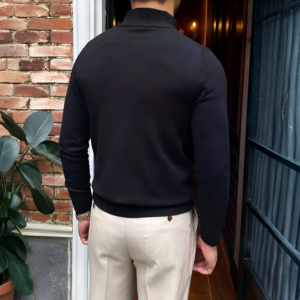 Men’s Smart Casual Half Zip Sweater – Warm Knitwear