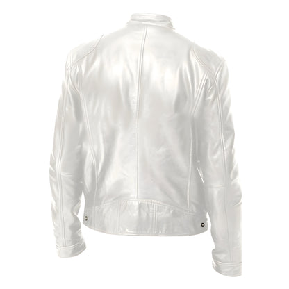 Men’s Leather Biker Jacket | Slim Fit Casual Moto Coat