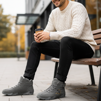 Men Winter Warm Ankle Boots - High Top Sneakers Fur Lined