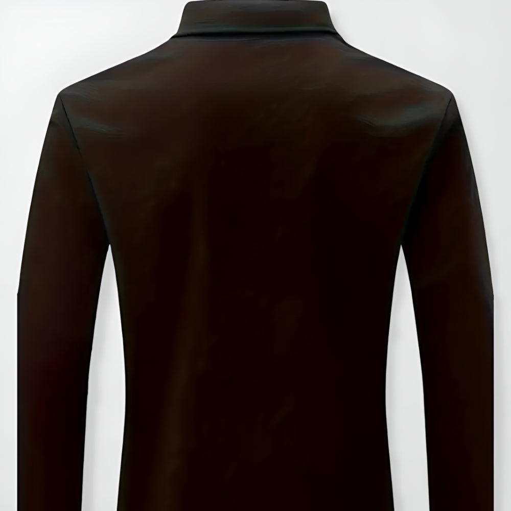 Men’s Slim Fit Long Sleeve Polo Shirt – Half Zip Pullover