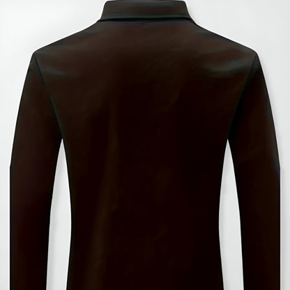 Men’s Slim Fit Long Sleeve Polo Shirt – Half Zip Pullover