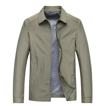 Men’s Lightweight Casual Harrington Jacket | Zip Closure Lined