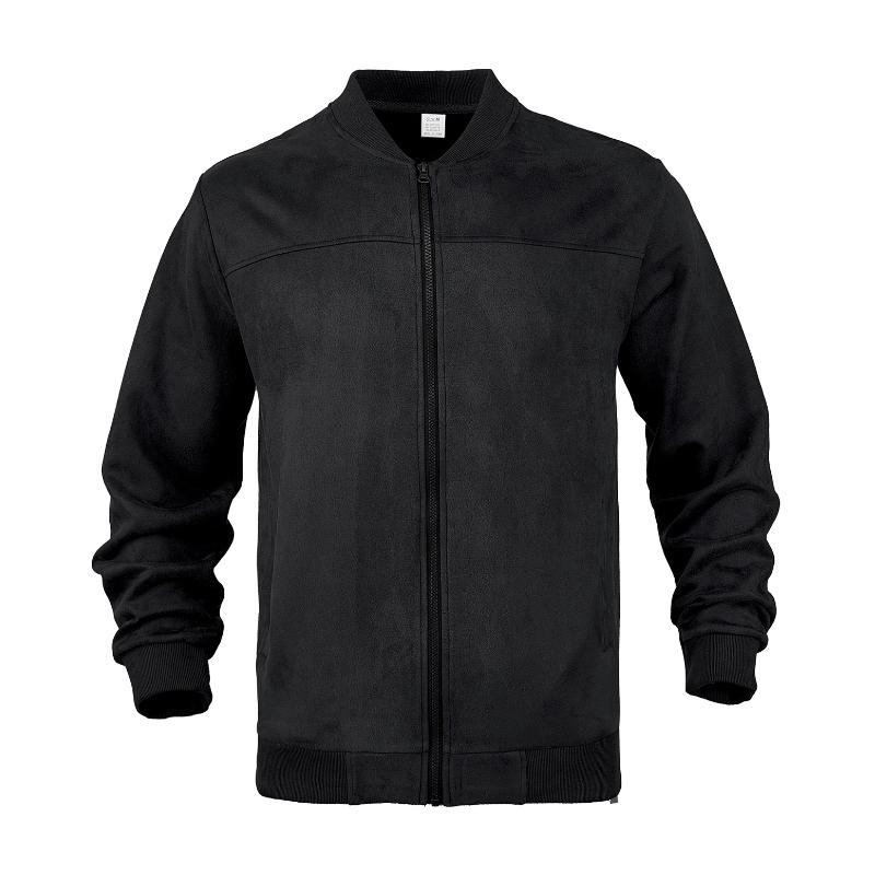Men’s Suede Bomber Jacket | Lightweight Zip Up Long Sleeve