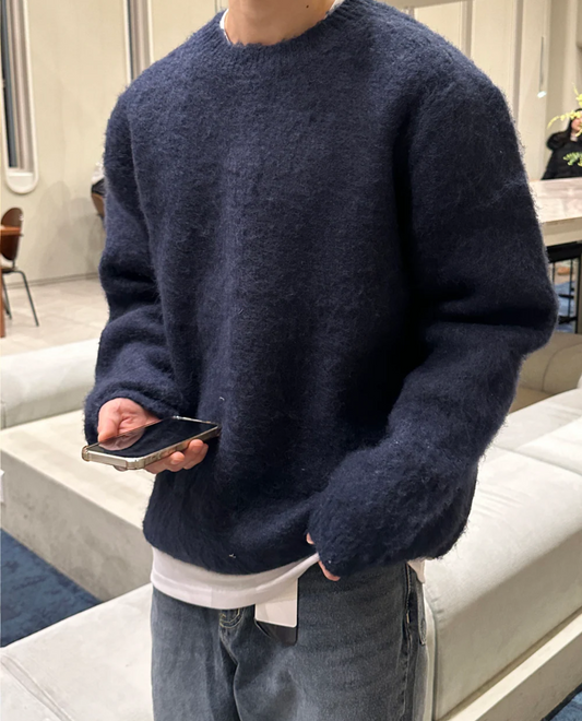 Cozy Textured Winter Knit Sweater - Image 1