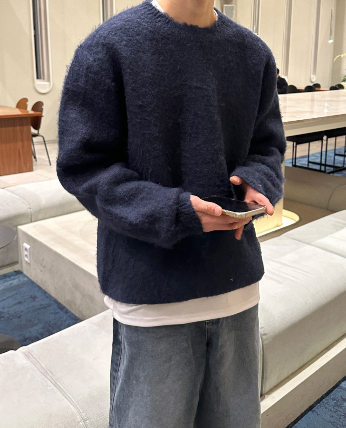 Cozy Textured Winter Knit Sweater - Image 3
