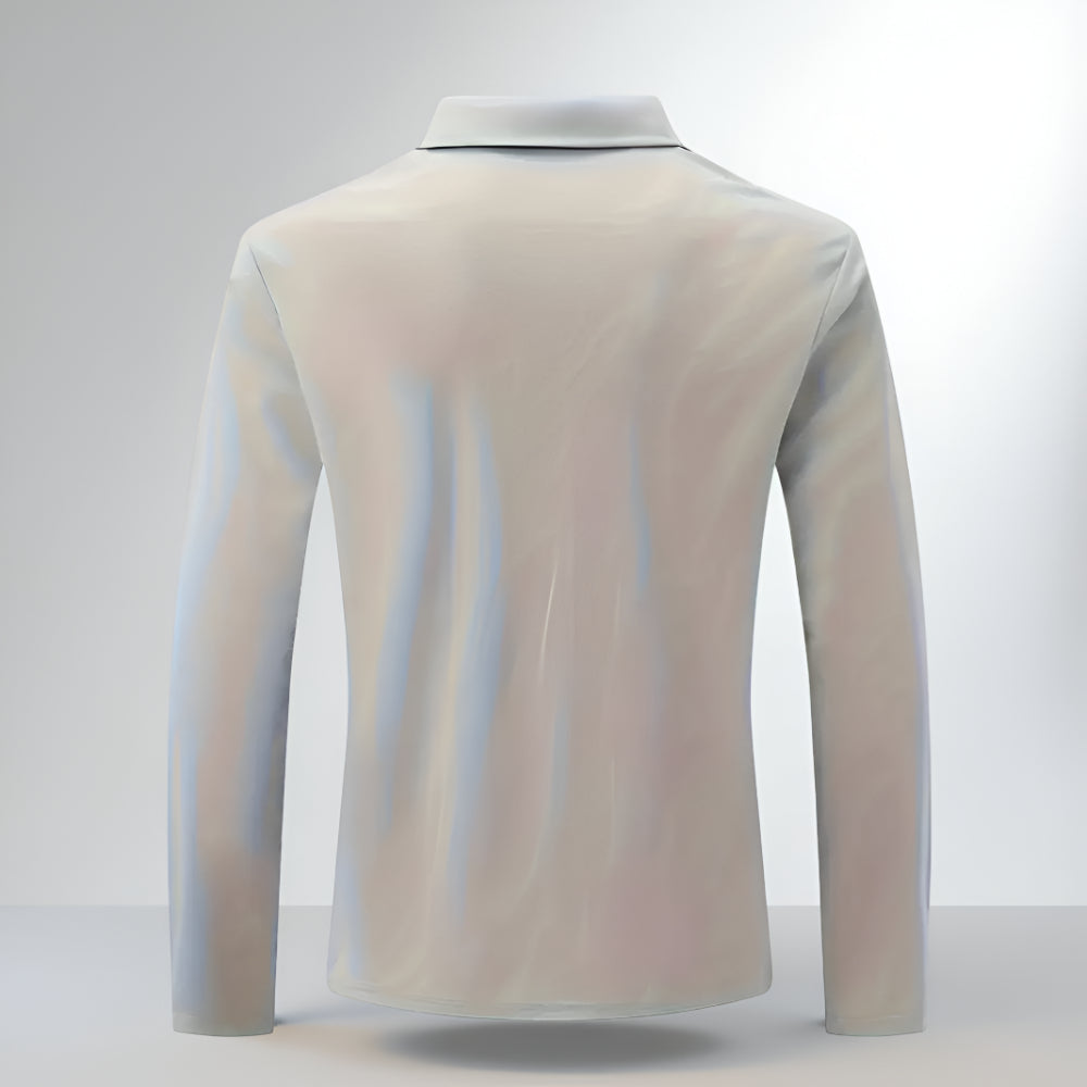 Men’s Slim Fit Long Sleeve Polo Shirt – Half Zip Pullover