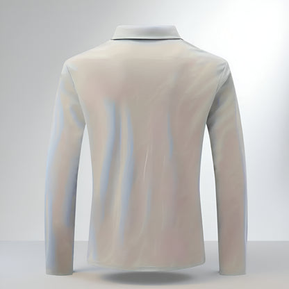 Men’s Slim Fit Long Sleeve Polo Shirt – Half Zip Pullover