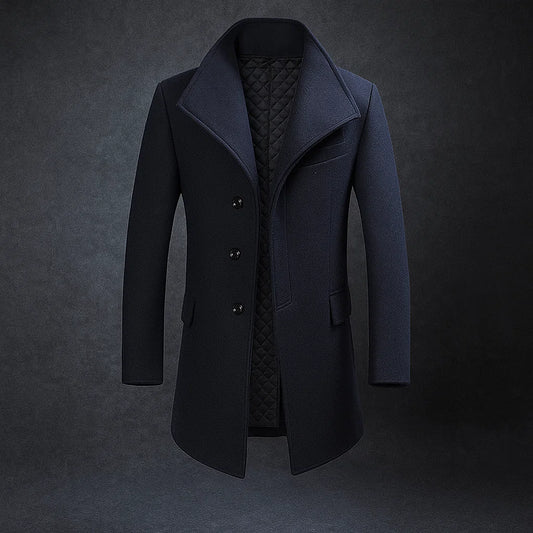 Men's Long Winter Overcoat | Elegant Warm Trench Coat