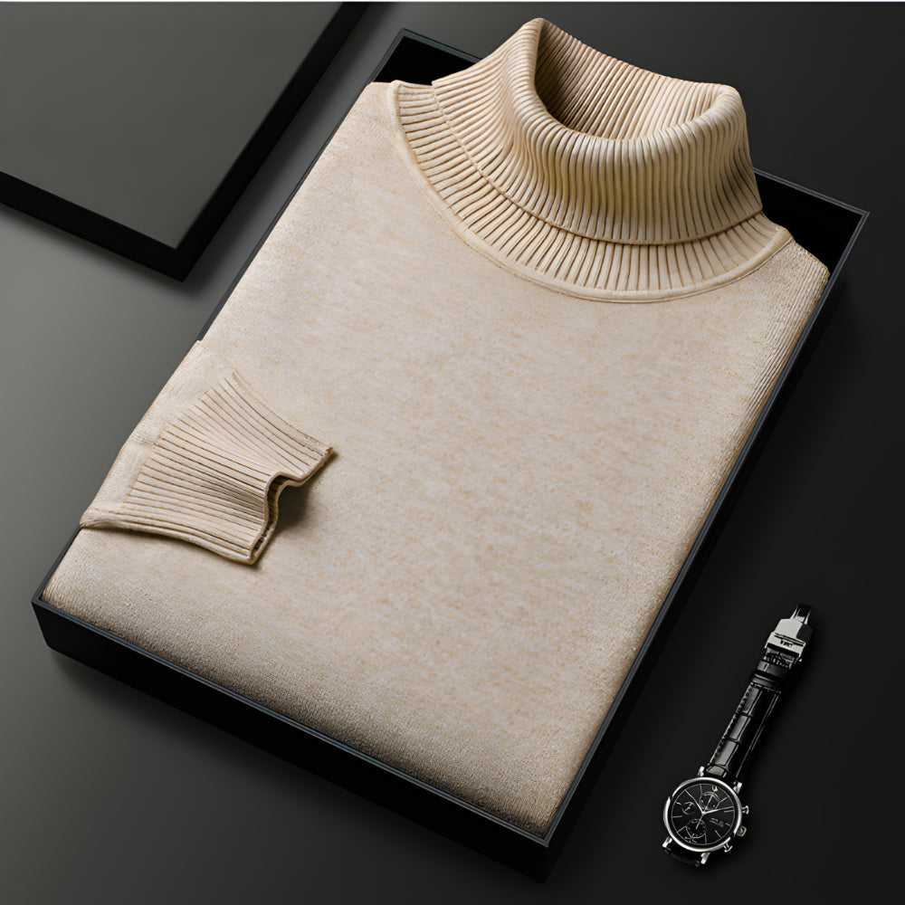 Men’s Slim Fit Long Sleeve Turtleneck Jumper | Warm Winter Knitwear