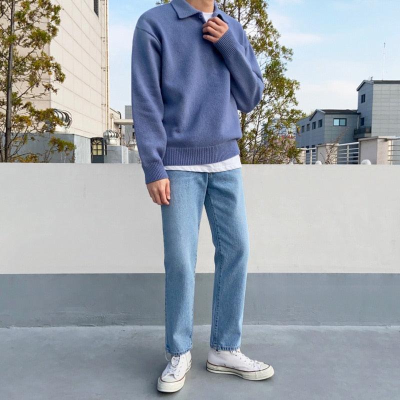 Men’s Smart Casual Collared Jumper | Long Sleeve Knitwear
