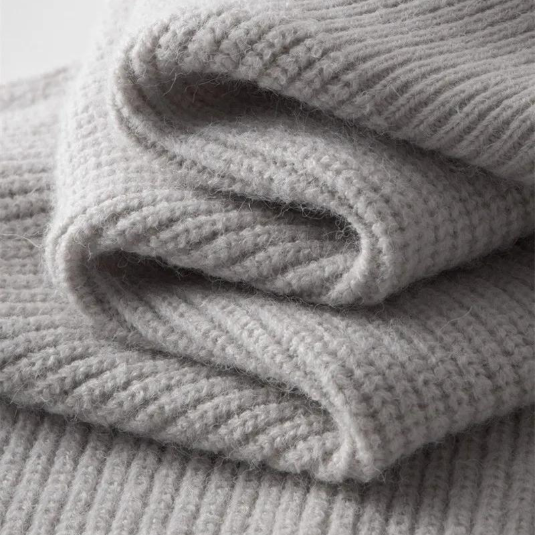 Men’s Warm Zip Up Jumper | Ribbed Knit Long Sleeve Sweater
