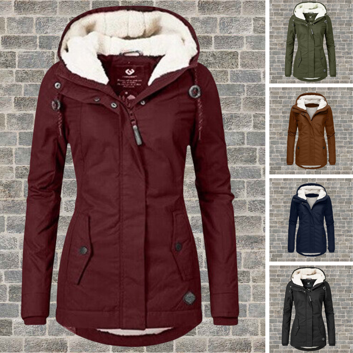 Elsie Belle | Neu Plissierter Baumwollmantel mit Kapuze - Image 1