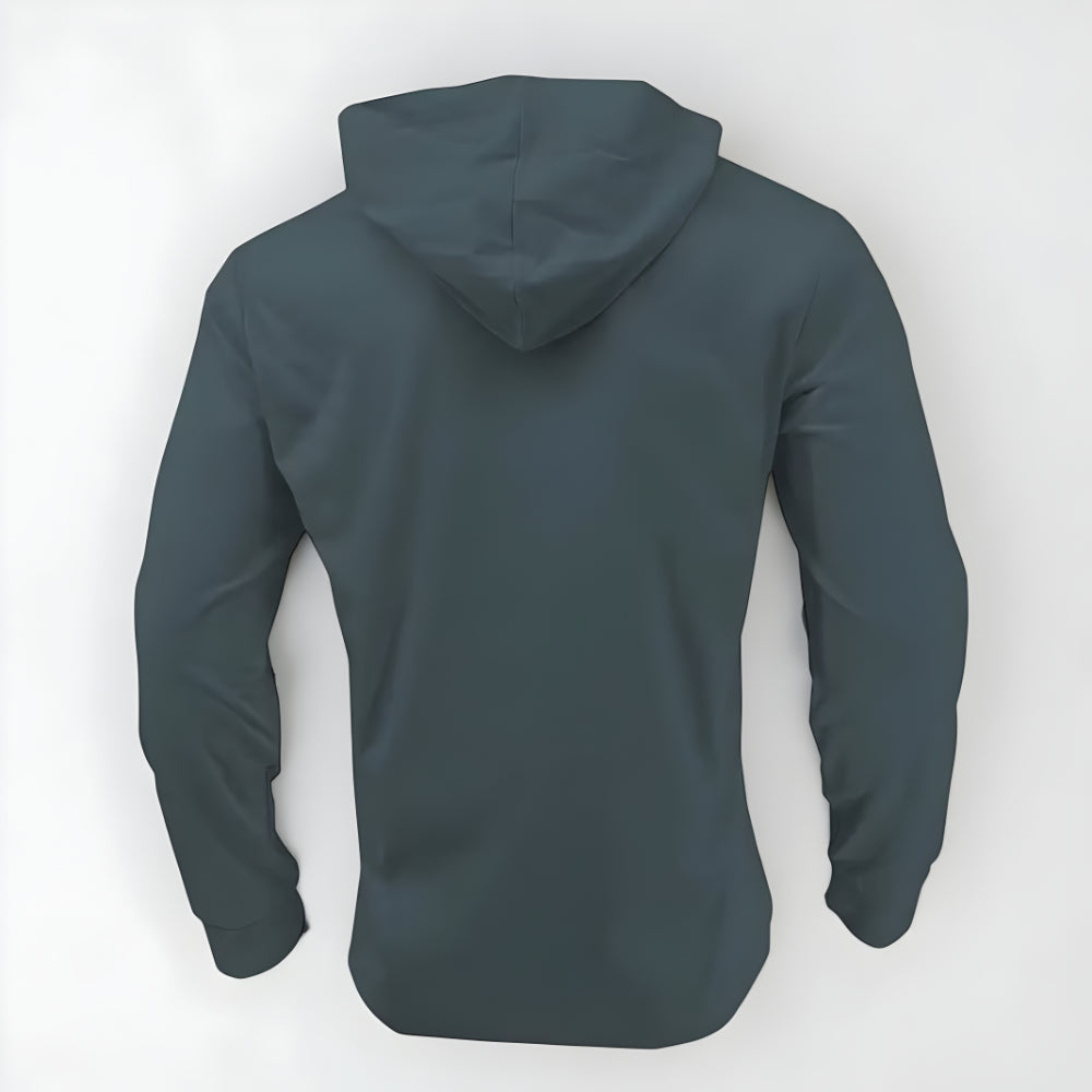 Men's Casual Long Sleeve Hoodie Shirt – Lightweight Drawstring