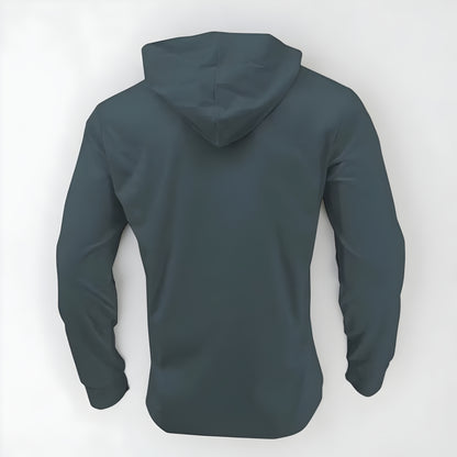Men's Casual Long Sleeve Hoodie Shirt – Lightweight Drawstring