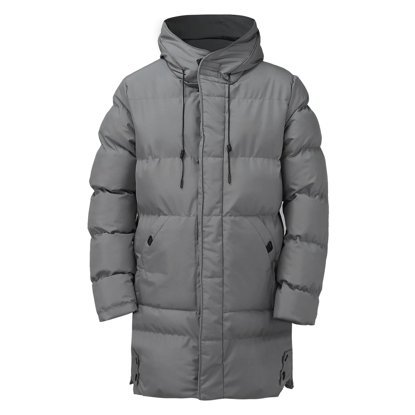 Men’s Hooded Long Puffer Jacket | Warm Quilted Winter Coat
