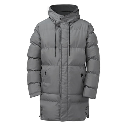 Men’s Hooded Long Puffer Jacket | Warm Quilted Winter Coat