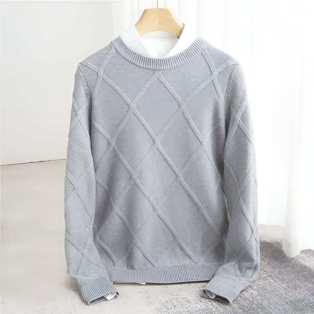 Men’s Knit Crewneck Sweater – Long Sleeve Winter Jumper