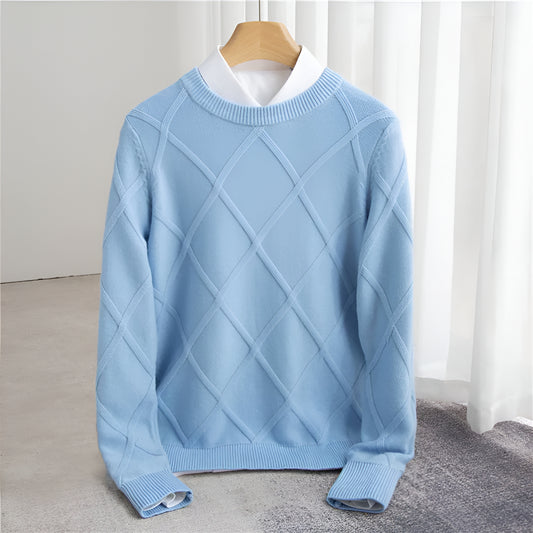 Men’s Knit Crewneck Sweater – Long Sleeve Winter Jumper