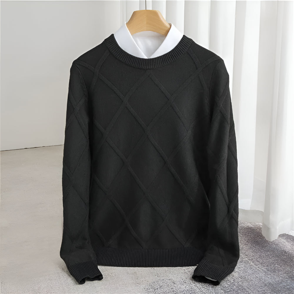 Men’s Knit Crewneck Sweater – Long Sleeve Winter Jumper