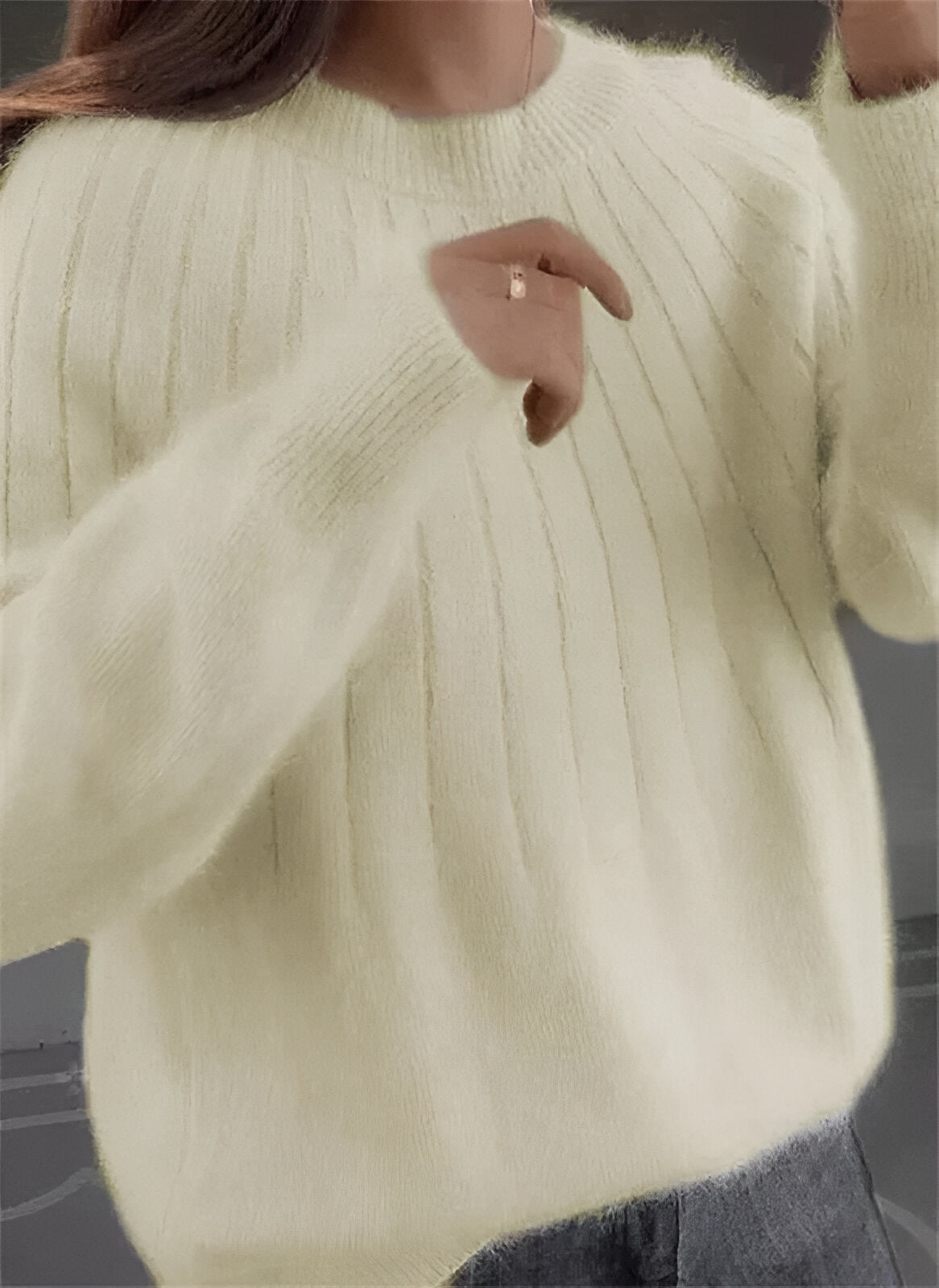 Women’s Oversized Knit Jumper | Long Sleeve Crew Neck