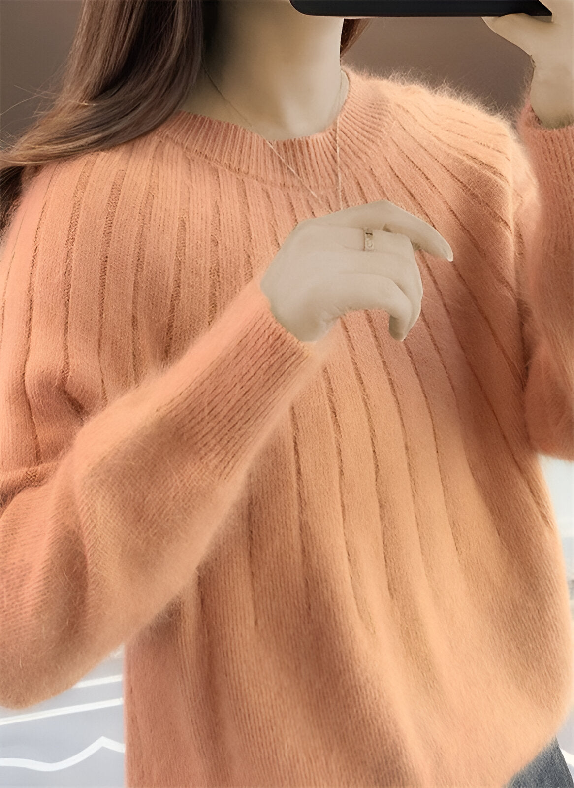 Women’s Oversized Knit Jumper | Long Sleeve Crew Neck