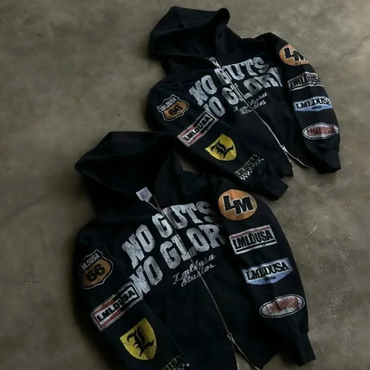 Men's Printed Zip Up Hoodie Sweatshirt - Graphic Design