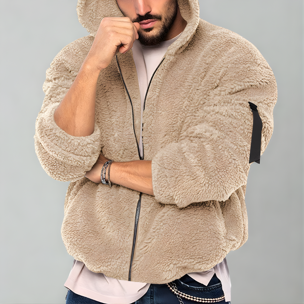 Men’s Sherpa Fleece Jacket | Warm Cosy Zip Up Teddy