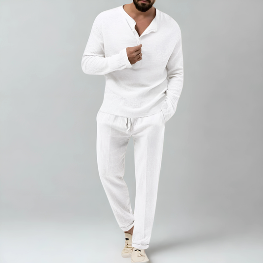 Men's Two Piece Casual Pants And Top Set | Long Sleeve