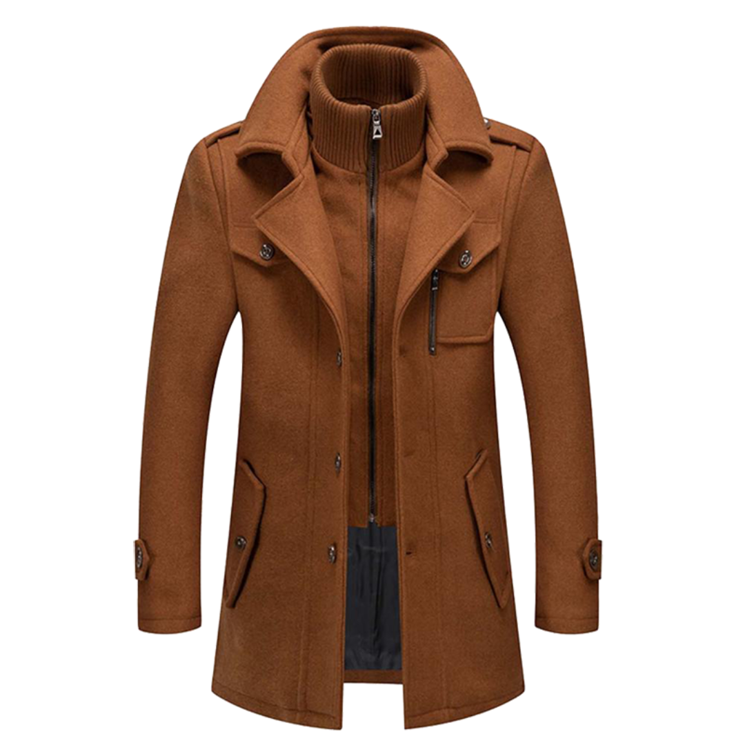 Men's Long Trench Coat Overcoat | Warm Winter Lightweight