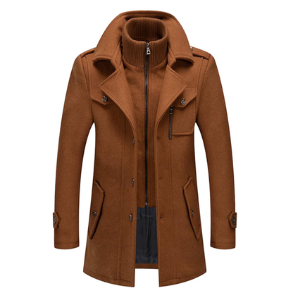 Men's Long Trench Coat Overcoat | Warm Winter Lightweight