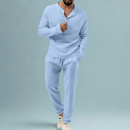 Men's Two Piece Casual Pants And Top Set | Long Sleeve