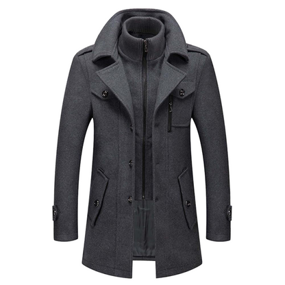 Men's Long Trench Coat Overcoat | Warm Winter Lightweight