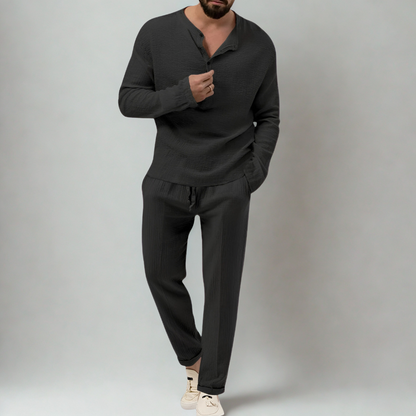 Men's Two Piece Casual Pants And Top Set | Long Sleeve