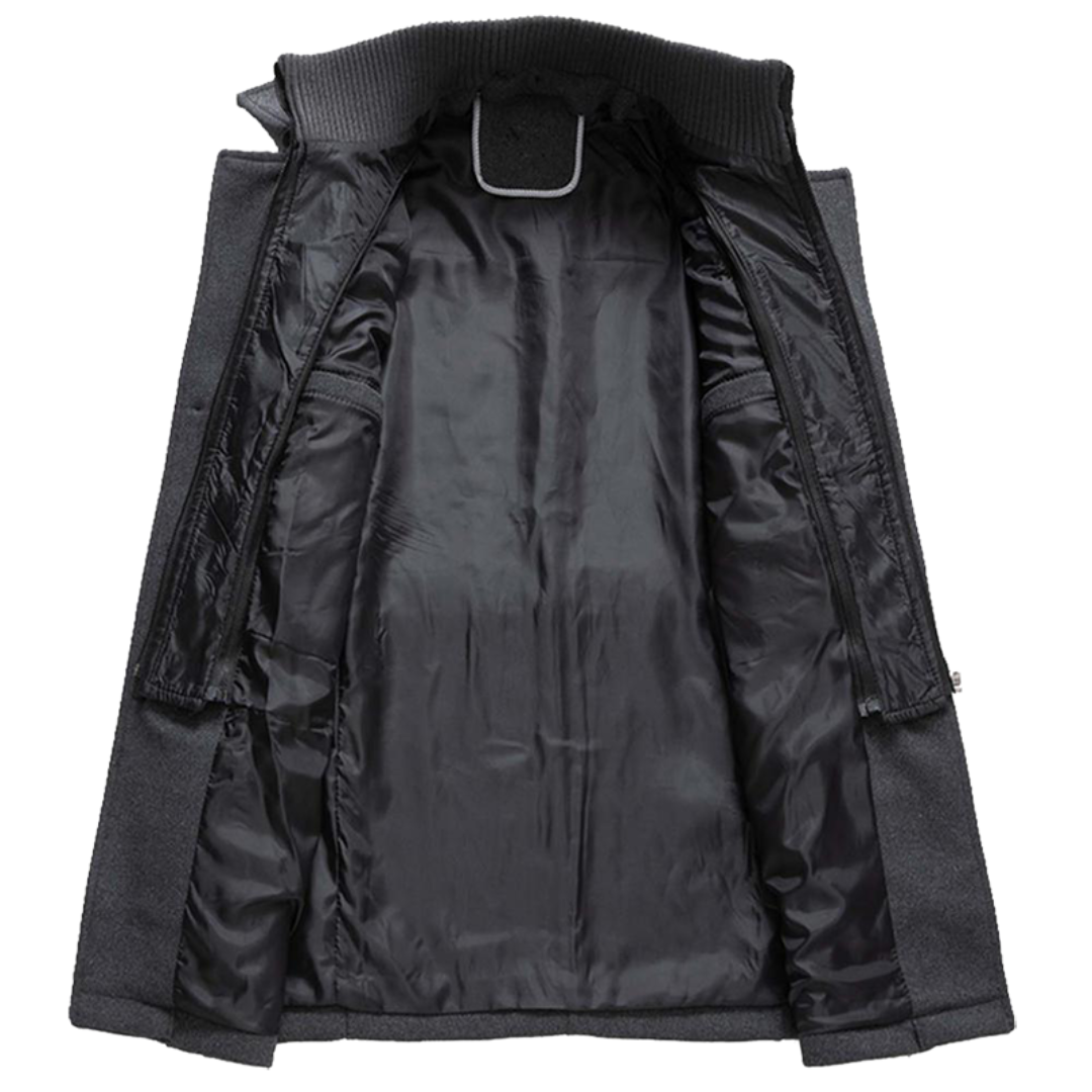Men's Long Trench Coat Overcoat | Warm Winter Lightweight