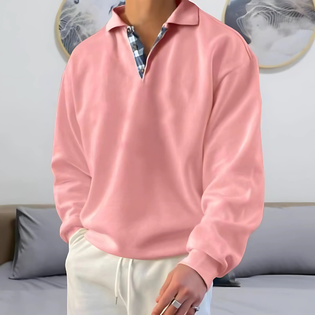 Men’s Lightweight Polo Sweater | Casual Long Sleeve Knitwear