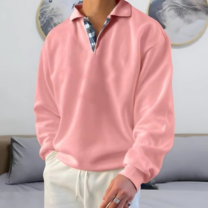 Men’s Lightweight Polo Sweater | Casual Long Sleeve Knitwear