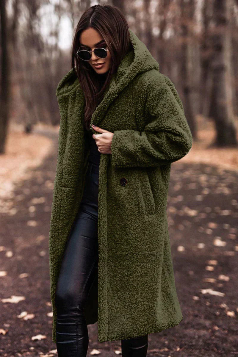 Langer Damen-Teddymantel - Image 2