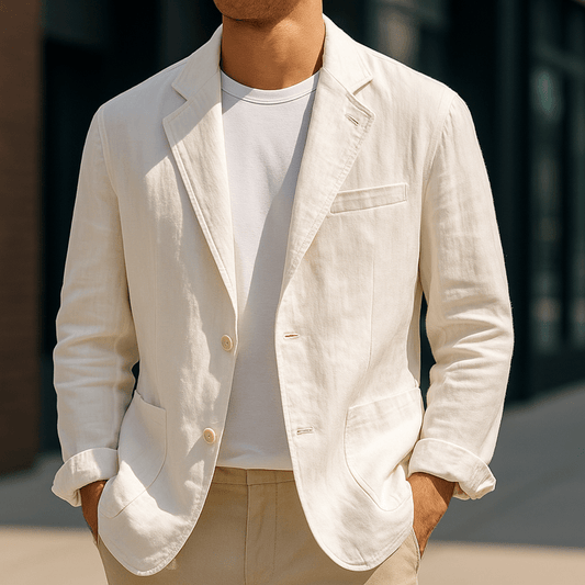 Men's Linen Blazer Jacket - Tailored Casual Blazer for Men 4
