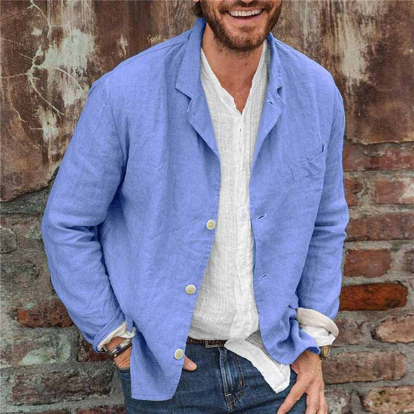 Men’s Lightweight Linen Shirt Jacket | Casual Button Overshirt