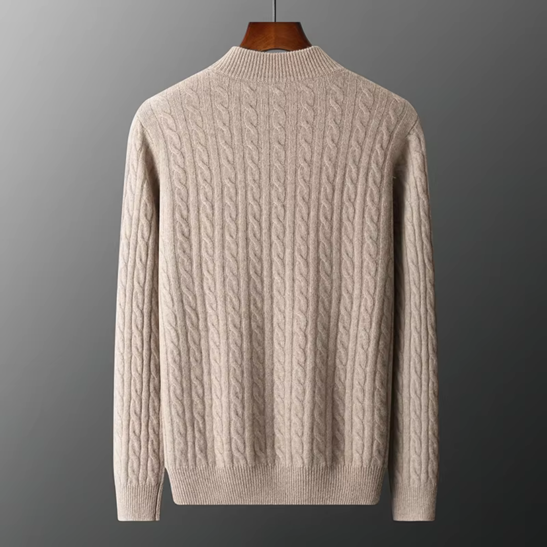 Men’s Cable Knit Half Zip Jumper | Warm Long Sleeve Knitwear