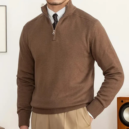 Men’s Smart Casual Half Zip Jumper | Warm Long Sleeve Knitwear