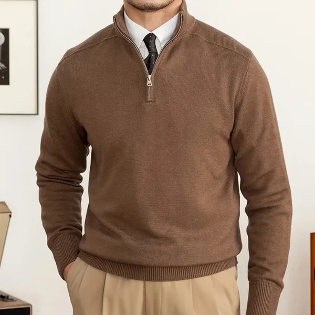 Men’s Smart Casual Half Zip Jumper | Warm Long Sleeve Knitwear